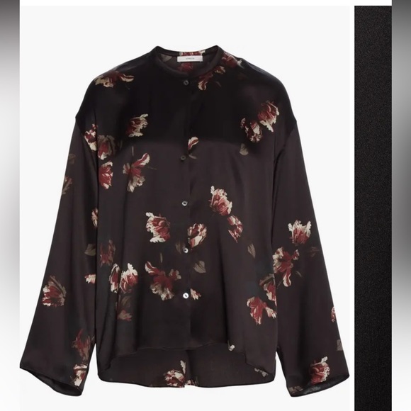 Vince | Tulip Print | Button Up Down | Long Sleeve | Silk | S | B5 - Picture 3 of 13